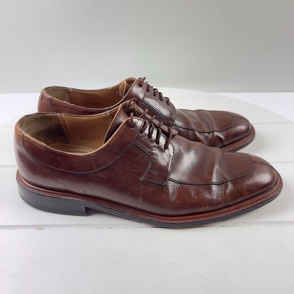 MEZLAN Mens Oxford Brown Leather Split Toe Lace Up Shoes FIORE Size 8.5M - Picture 1 of 7